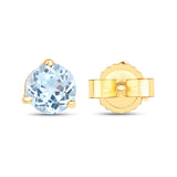 0.70 ct Genuine Blue Topaz 10K Yellow Gold Earrings