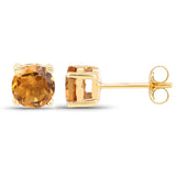0.46 Carat Genuine Citrine 10K Yellow Gold Earrings