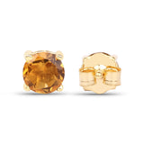 0.46 Carat Genuine Citrine 10K Yellow Gold Earrings