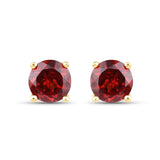 0.70 ct Genuine Garnet 10K Yellow Gold Earrings