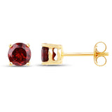 0.70 ct Genuine Garnet 10K Yellow Gold Earrings