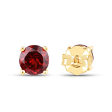 0.70 ct Genuine Garnet 10K Yellow Gold Earrings
