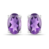 0.85 Carat Genuine Amethyst .925 Sterling Silver Earrings