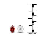 1.12 Carat Genuine Garnet .925 Sterling Silver Earrings