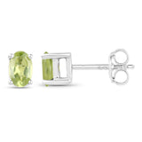0.96 Carat Genuine Peridot .925 Sterling Silver Earrings