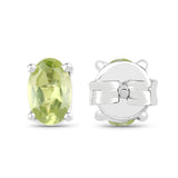 0.96 Carat Genuine Peridot .925 Sterling Silver Earrings