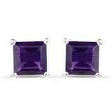 2.25 Carat Genuine Amethyst .925 Sterling Silver Earrings
