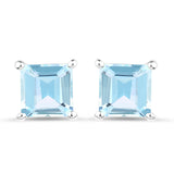 2.50 ct Genuine Blue Topaz .925 Sterling Silver Earrings