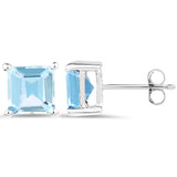 2.50 ct Genuine Blue Topaz .925 Sterling Silver Earrings
