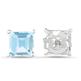 2.50 ct Genuine Blue Topaz .925 Sterling Silver Earrings