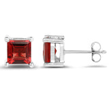 2.64 Carat Genuine Garnet .925 Sterling Silver Earrings