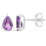 1.25 Carat Genuine Amethyst .925 Sterling Silver Earrings
