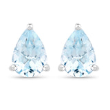1.60 Carat Genuine Blue Topaz .925 Sterling Silver Earrings
