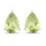 1.37 Carat Genuine Peridot .925 Sterling Silver Earrings
