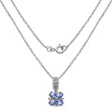 0.93 Carat Genuine Tanzanite & White Topaz .925 Sterling Silver Pendant