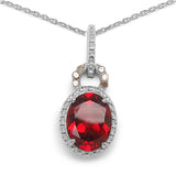 0.56 ct. Genuine Garnet .925 Sterling Silver Pendant