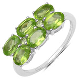 2.80 ct. Genuine Peridot .925 Sterling Silver Ring