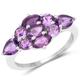 3.25 Carat Genuine Amethyst .925 Sterling Silver Ring