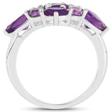 3.25 Carat Genuine Amethyst .925 Sterling Silver Ring
