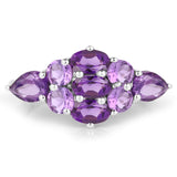 3.25 Carat Genuine Amethyst .925 Sterling Silver Ring