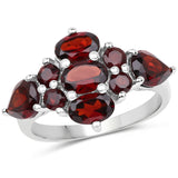 3.71 ct. Genuine Garnet .925 Sterling Silver Ring