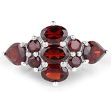 3.71 ct. Genuine Garnet .925 Sterling Silver Ring