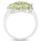 3.40 Carat Genuine Peridot .925 Sterling Silver Ring