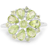 3.40 Carat Genuine Peridot .925 Sterling Silver Ring