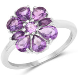 1.43 Carat Genuine Amethyst .925 Sterling Silver Ring