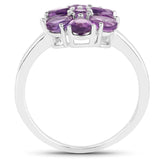1.43 Carat Genuine Amethyst .925 Sterling Silver Ring