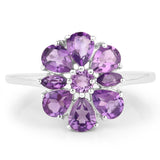 1.43 Carat Genuine Amethyst .925 Sterling Silver Ring