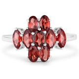 1.40 ct. Genuine Garnet .925 Sterling Silver Ring