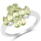 2.33 ct. Genuine Peridot .925 Sterling Silver Ring
