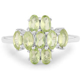 2.33 ct. Genuine Peridot .925 Sterling Silver Ring
