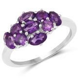 1.75 Carat Genuine Amethyst .925 Sterling Silver Ring