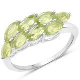 3.60 ct. Genuine Peridot .925 Sterling Silver Ring