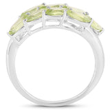 3.60 ct. Genuine Peridot .925 Sterling Silver Ring
