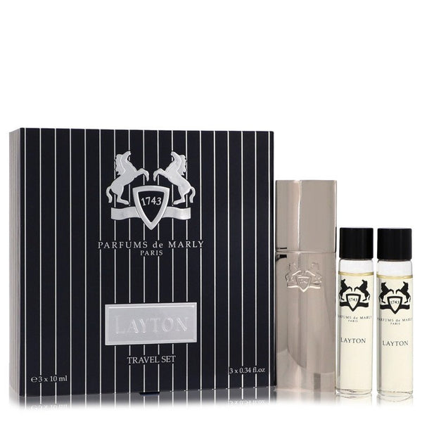 Layton Royal Essence by Parfums De Marly Three Eau De Parfum Sprays Travel Set 3 x .34 oz for Men