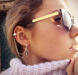 Silver Dangle Ear Cuff Clip Stud Wrap Earring with Chain by Fashion Hut Jewelry