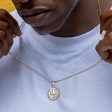 Lion Head Coin Pendant Necklace 