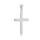 RCJ - 14k White Gold Flat Design Cross Pendant - One Size - Silver - View 2