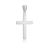 RCJ - 14k White Gold Flat Design Cross Pendant - One Size - Silver - View 3