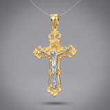 RCJ - 14k Two- Tone Gold Cross Pendant - One Size - Gold - View 4
