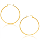 RCJ - 14k Yellow Gold Polished Hoop Earrings (40mm) - One Size - Gold - View 2