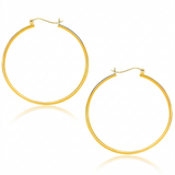 RCJ - 14k Yellow Gold Polished Hoop Earrings (40mm) - One Size - Gold - View 4
