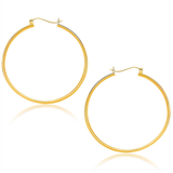 RCJ - 14k Yellow Gold Polished Hoop Earrings (40mm) - One Size - Gold - View 3
