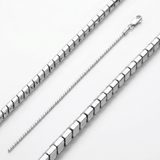 Sterling Silver Rhodium Plated Octagonal Snake Chain 0.9mm — 16 / Silver — view 2