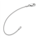 14k White Diamond Cut Cable Link Chain 0.8mm — 16 / Silver — view 1