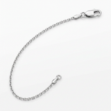 14k White Diamond Cut Cable Link Chain 0.8mm — 16 / Silver — view 3