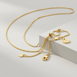 RCJ - 14k Yellow Gold Adjustable Box Chain 0.7mm - 22 - Gold - View 3